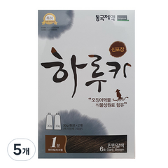 동국제약 하루카 염색약, 6호 진한갈색, 5개