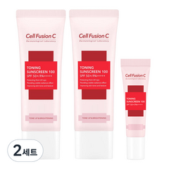 셀퓨전씨 토닝 썬스크린 100 SPF50+ PA++++ 45ml + 45ml + 10ml 세트, 2세트