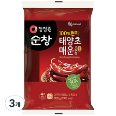 청정원 순창 태양초 매운 고추장, 900g, 3개