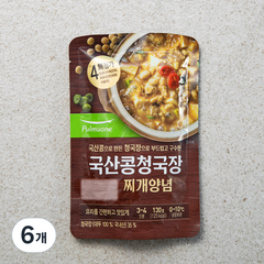 풀무원 국산콩 청국장 찌개양념, 130g, 6개