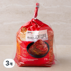 곰곰 국내산 포기 김치 (냉장), 2kg, 3개