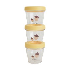 베이비앤아이 토리 트라이탄 이유식 보관용기 170ml, 머스타드, 3개