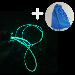 [스포츠백 증정] 야광 발광 네온 LED 일루미네이트 불빛 줄넘기, 그린, 1개