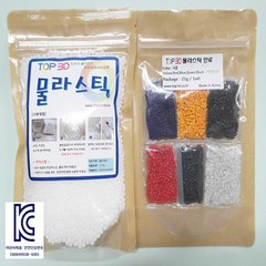 TOP3D 물라스틱 250g 3D창작 폴리모프 초등 과학재료 KC인증, 물라스틱 250g + 안료 6종세트