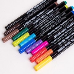 르미에르 직물전용펜 기본12색 형광6색(낱색 세트구성), 형광6색(10%할인적용)
