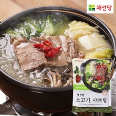 [채선당] 소고기 샤브탕 800g x 8팩 + 칼국수면 230g x 8개 + 칠리소스