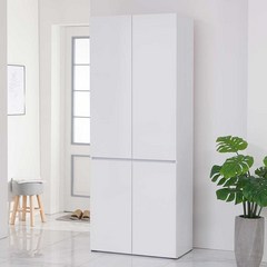 포크 800 키큰 양문수납장 냉장고옆 주방 탕비실 다용도 선반장, 화이트