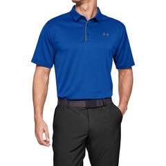 언더아머 언더아머 남성 UA 테크 골프 카라 반팔 티셔츠 블루 1290140-400