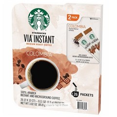 스타벅스 비아 인스턴트 커피 콜롬비아 26개입, 3.3g, 1개
