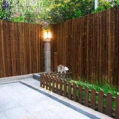야외 주택 마당 정원 테라스 대나무 펜스 울타리 가림막 목재 휀스 방부목 울타리 원목, 갈색 2미터 x 높이 1미터