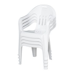 [공룡플라스틱] 야외용 플라스틱 팔걸의 의자(웰빙의자) 4개 세트, 웰빙의자 4개(흰색)