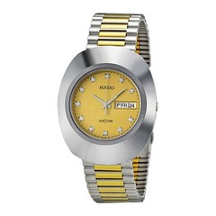 Rado 라도 오리지널 쿼츠 골드 다이얼 남성용 시계 R12391633