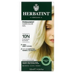 허바틴트 플래티넘 블론드 Herbatint Permanent Haircolor Gel 10N Platinum Blonde 135ml, GREY, 1개