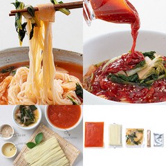 부산식 맛있는 열무 밀면 4인분 소포장 세트 물 비빔 혼밥 캠핑 밀키트 육수 양념장 포함, 열무 비빔밀면(2인분)_총2봉