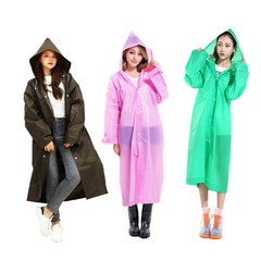 HISHOME EVA 패션 레인코트 남녀공용 우비 우의 2타입 8컬러, 핑크
