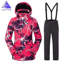 스키복 보드복 버튼 남성 여성 벡터 전문 재킷 + 바지 따뜻한 겨울 방수 스노우 의류 세트 브랜드