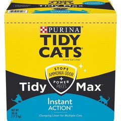 Purina Tidy Cats Clumping Cat Litter Tidy Max 인스턴트 액션 멀티 고양이 모래 - 38파운드 상자 Puri