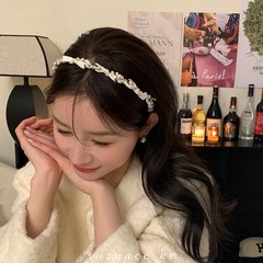 럭셔리 진주 포인트 여성 명품 머리띠 제니 패션 스타일 헤어밴드