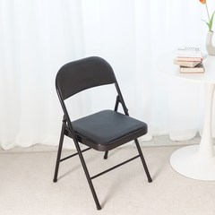 비셀리움 철제 접이식 의자 교회 행사용 쿠션 폴딩 접는 의자, 블랙, 1개