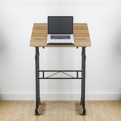 스티브데스크9 높이각도조절 테이블 서서 원룸 보조 컴퓨터 책상, 60X50(쿠키)