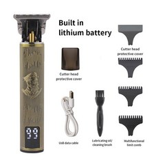 XIAOMI 전기 헤어 커팅 머신 USB 충전 T9 액정 미용사 남성 이발사 전문 수염 면도기 커터, 04 B-02, B-02