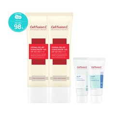 [셀퓨전씨] 더마 릴리프 썬스크린 50ml+50ml (+폼20ml+수분크림20ml 증정), 상세 설명 참조, 상세 설명 참조