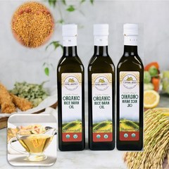 팜투마켓 현미유 유기농 비정제 압착 미강유 현미 오일 식용유 기름 1병~3병, 3병, 500ml