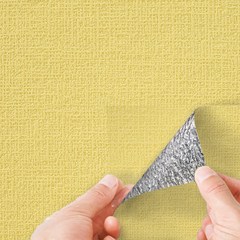 쿠셔니벽지 폭 50cm x 20m 격자무늬 스티커 접착식 붙이는 벽지 곰팡이방지 오염방지 단열폼, 레몬