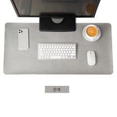 방수 마우스 패드 라지 컴퓨터 책상 패드 사무용 마우스 패드 글씨 패드 패턴 제작 가능, 단면 실버