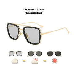 LIOUMO 패션 토니 스탁 선글라스 남성 여성용 Photochromic Glasses Steampunk Polarized Goggles 품질 gafas de sol