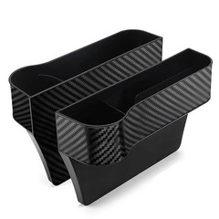 엘에이스 차량용 틈새 수납함 컵홀더 사이드포켓 정리함 (운전석 + 보조석 1세트), 블랙