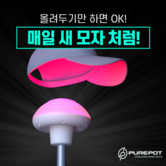 퓨어팟 스마트 모자관리기 모자 가발 헬멧 관리 살균 건조 거치대, 퓨어팟 솔솔 HAT+, 윔그레이, PH-01A