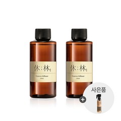 [휴림] 편백나무 피톤치드 디퓨져 세트 150ml 리필+미니 에센셜오일 편백나무 큐브칩 편백나무 트리나무 스틱 / 편백수 탈취제 방향제 곰팡이냄세제거 새집증후군 집들이선물세트, 피톤치드 디퓨져 리필 150mx2개+에센셜 오일