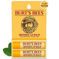 [정품인증 버츠비] Burt's Bees 모이스처라이징 천연 립밤 2개 오리지널 비즈왁스 비타민 E 페퍼민트 오일