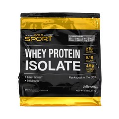 California Gold Nutrition 웨이 프로틴 파우더 분리 유청 단백질 5 파운드 무맛 Whey Protein Isolate Powder Unflavored, 2.27kg, 1개