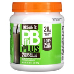 PBfit Organic PB Fit Plus 땅콩 버터 초콜릿 454g(1lb), 기본, 1개