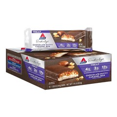 Atkins Endulge Chocolate Nutty 캐러멜 바 디저트 페이버리티 설탕 2g 섬유질 함량이 높음 키토 친화적 12개입