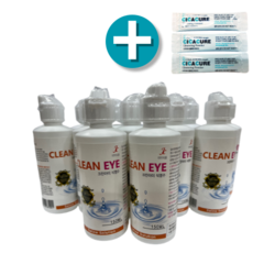 [사은품 증정] 크린아이 식염수 150ml X 9개 20개 렌즈세정제 + FDA승인 고급클렌징파우더 휴대용(1.5g) 3개 증정