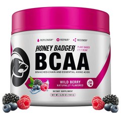 Honey Badger Vegan BCAA Lean Wild Berry 허니 베저 비건 BCAA 린 와일드 베리 5.92oz(150g), 1개, 기본