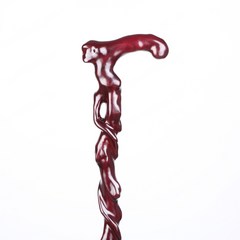 원목 노인 나무 지팡이 미끄럼 방지 경량 스틱 마호가니 뿌리 조각 지팡이, 70-92cm, 어두운