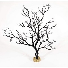 CURRENT USA 블랙 만자니타 나뭇가지 높이 55.9cm(22인치) 무게감 있는 베이스 몰드 수족관 장식 385727, Black
