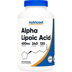 뉴트리코스트 알파리포산 600mg 캡슐 240캡슐 1서빙 600mg 120회분 Alpha Lipoic Acid Capsules [240 CAPS], 240정, 1개