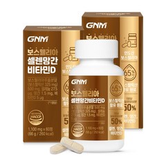 GNM 인도산 보스웰리아 셀렌 망간 비타민D 정제 / 칼슘 상어연골분말 초록입홍합분말 함유, 60정, 2개