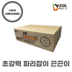 대길산업 노런 왕파리끈끈이 1000매(100매X10개) 파리트랩 천장부착파리 벌레 파리 모기 나방퇴치, 10개