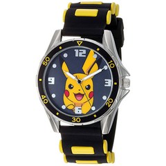 Accutime 어린이 포켓몬 피카츄 아날로그 쿼츠 손목 시계 (POK9025), Pikachu, 1개