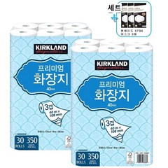 커클랜드 프리미엄 화장지 3겹 + 휴그린 KF94 마스크 3매, 30롤 x 2팩