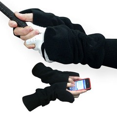 지칸디 겨울 골프장갑 손토시 방한 벙어리장갑 기모안감 양손착용 2세트, 블랙