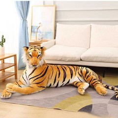 대형 호랑이 인형 봉제 선물용 액막이 초대형, 길이 165cm 꼬리 포함 215cm, 갈색 - 엎드린 호랑이