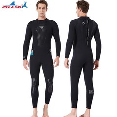 DIVE&SAIL 3mm 잠수복 남여공용 프리다이빙 웻슈트 겨울 수영복, XXL, L