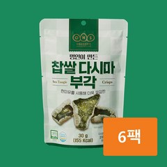 찹쌀다시마부각 6팩 오희숙 명인이 만든 바삭한 맥주안주 튀각, 30g